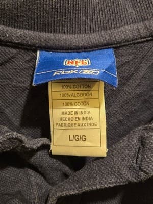 Reebok NFL Polo Shirt Mens L Denver Broncos Embroidered Logo Navy Cotton - Thumbnail 2