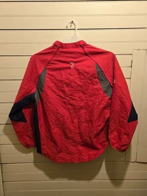 Majestic Pullover Windbreaker Mens S16 Red Embroidered Logo Half Zip Lightweight - Thumbnail 4