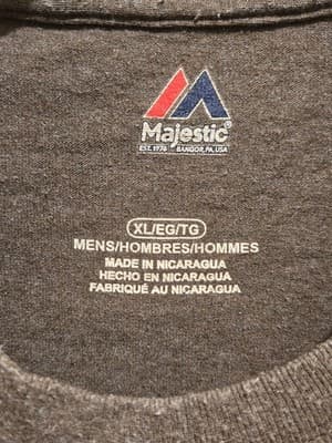 Majestic New England Patriots Shirt Mens XL Gray Short Sleeve Faded Logo - Thumbnail 2