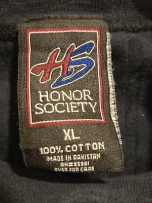 Honor Society Long Sleeve Shirt Mens XL Nebraska Huskers Navy Mock Neck Logo - Thumbnail 2