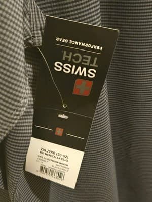 SwissTech Shirt Mens 2XL Black Check Long Sleeve Outdoor Woven Button Snap - Thumbnail 3