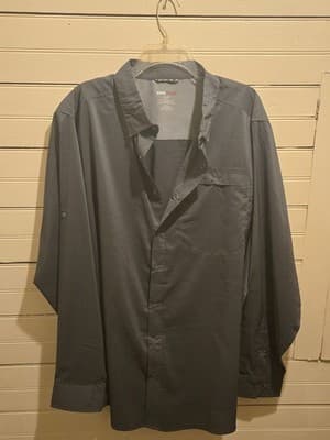 SwissTech Shirt Mens 2XL Black Check Long Sleeve Outdoor Woven Button Snap - Image 1