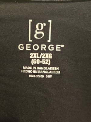 George Shirt Mens 2XL Long Sleeve Button Up Black Collared Pocket Dress Comfort - Thumbnail 2