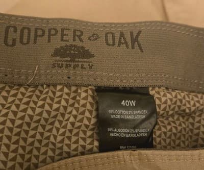 Copper & Oak Shorts Mens 40 Khaki Cargo Pockets Cotton Stretch Utility Casual - Thumbnail 2