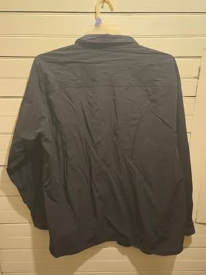 George Shirt Mens 2XL Long Sleeve Button Up Black Collared Pocket Dress Comfort - Thumbnail 3