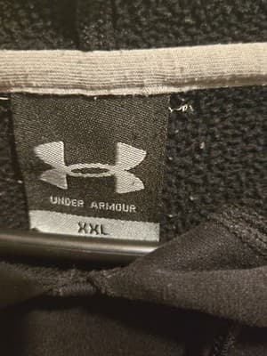 Under Armour Hoodie Mens XXL Black Red Fleece Lined Pullover Hooded Sweatshirt - Thumbnail 3