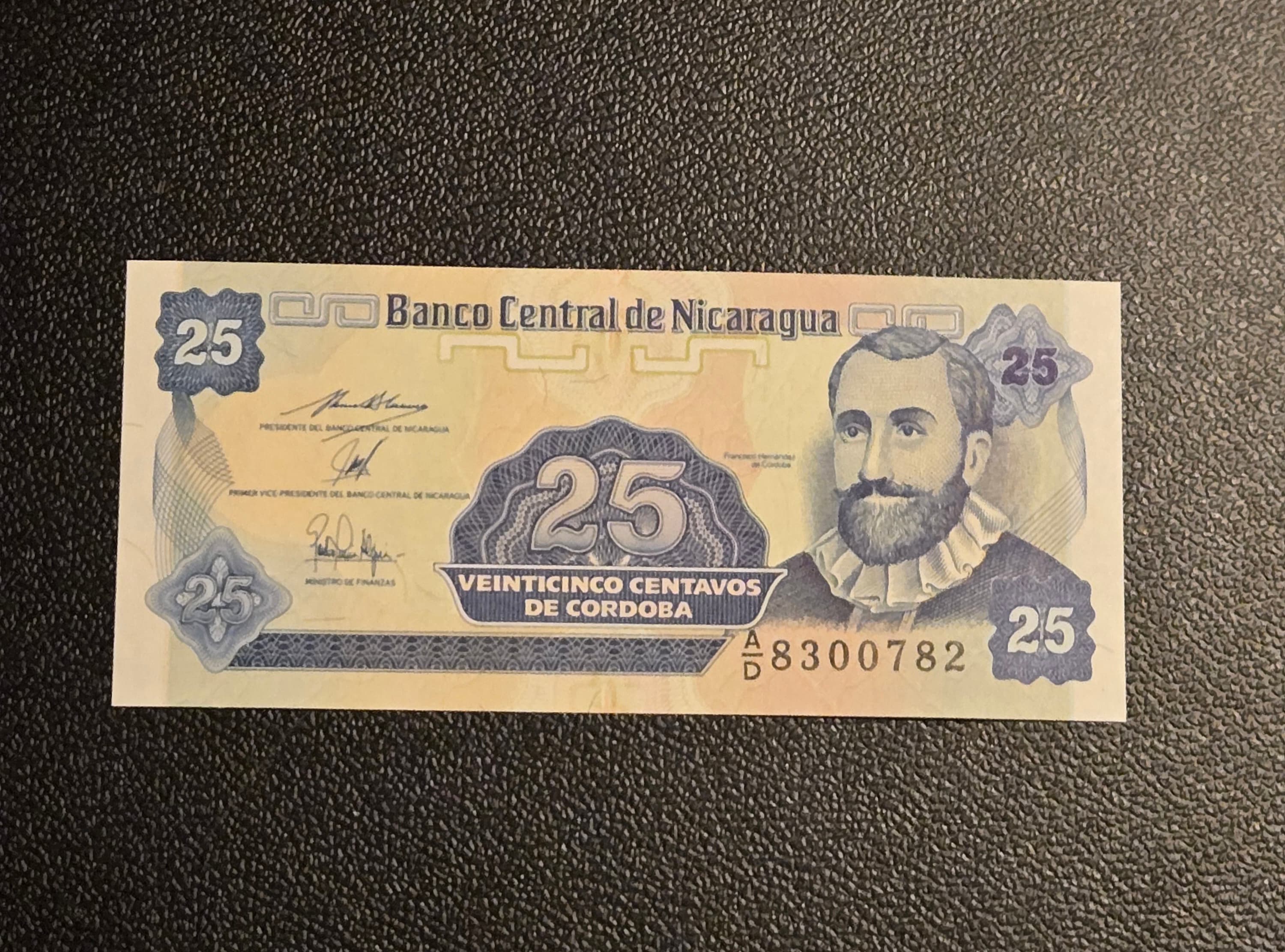 1991 Nicaragua 25 Centavos Uncirculated World Paper Money Bill - Image 1