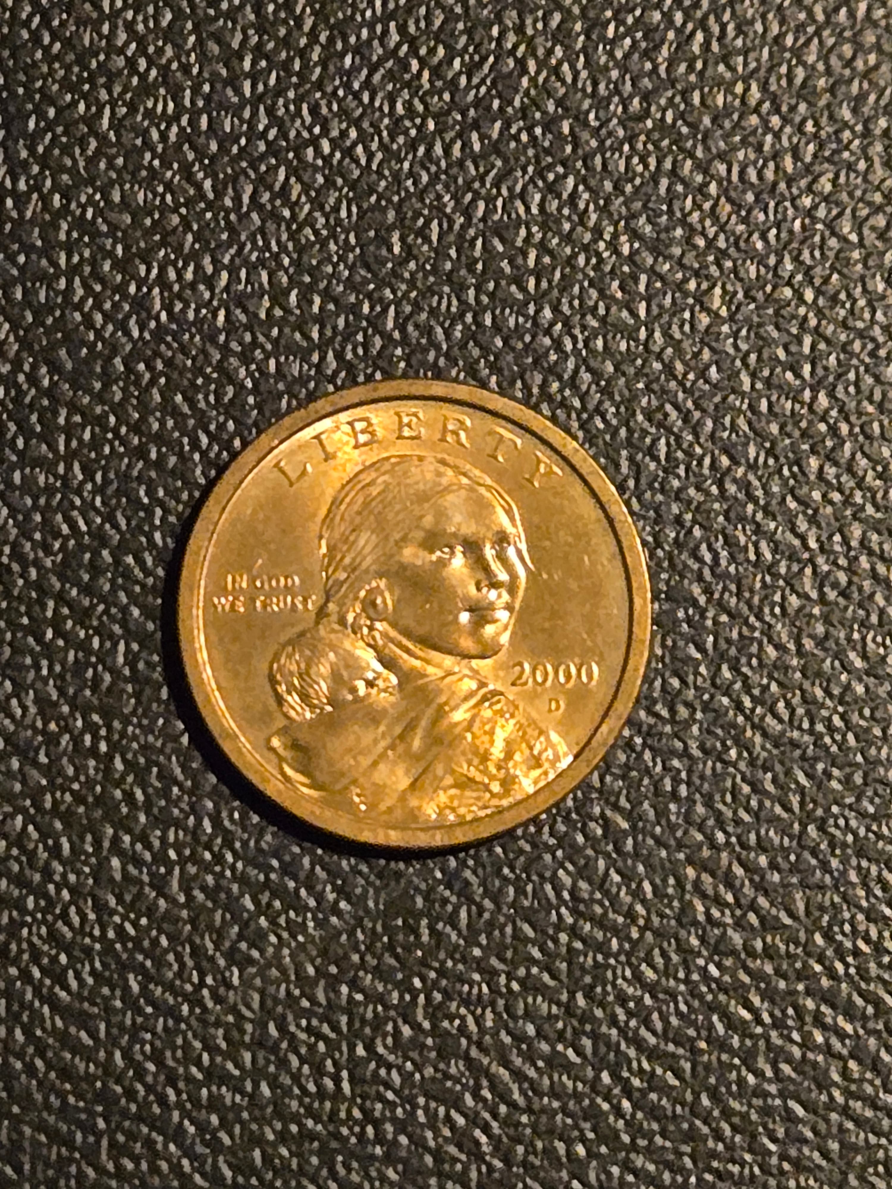 2000 US Sacagawea One Dollar Coin - Uncirculated - Mint Mark D - Image 1