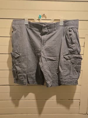 George Cargo Shorts Mens 42 Gray Multi Pocket - Stretch Relaxed Fit Casual - Image 1