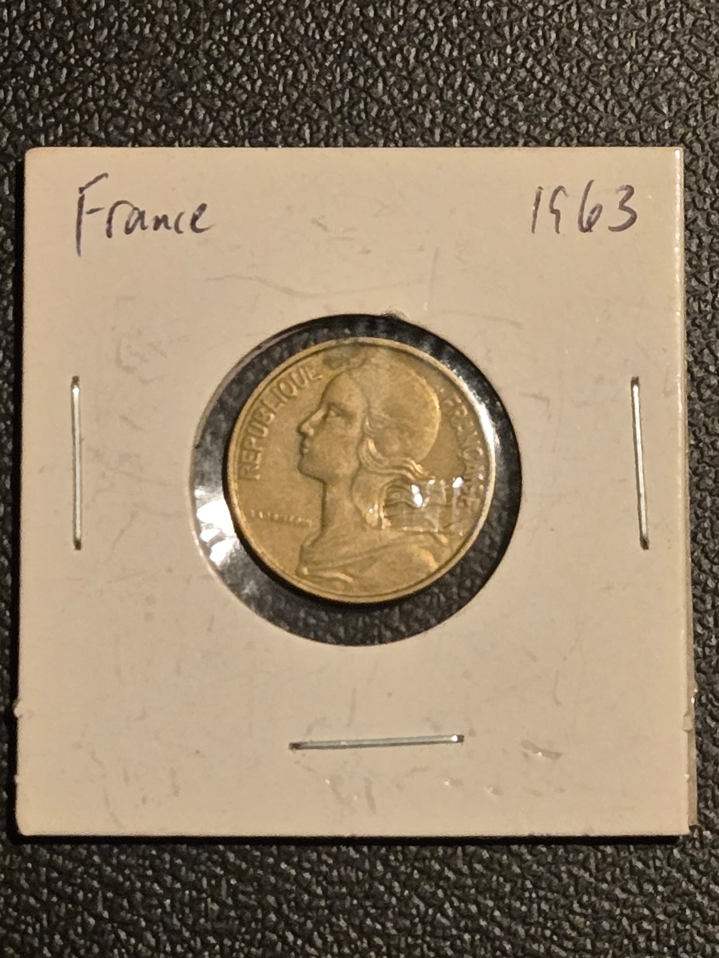 1963 France 10 Centimes Coin - Collectible French Currency - Thumbnail 2