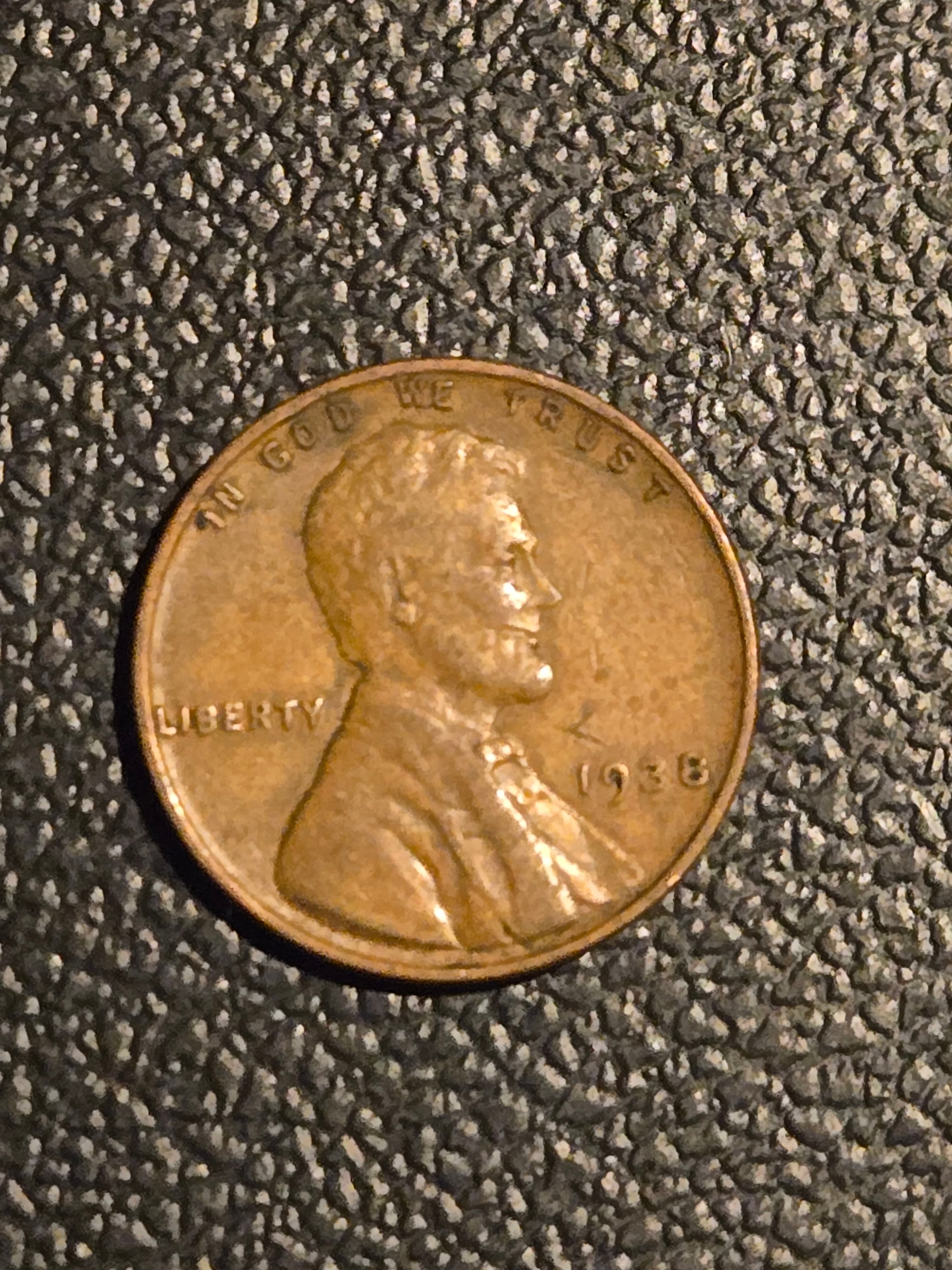 1938 USA 1 Cent Coin, 95% Copper, Very Good Condition, Collectible Vintage - Image 1