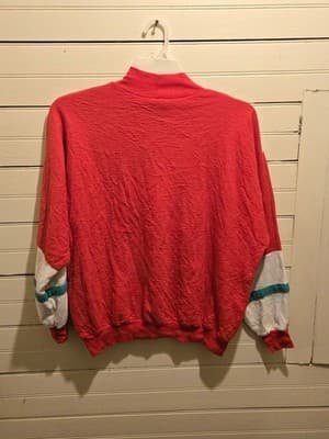 LAPS Sweatshirt Mens M Vintage Colorblock Red Black White Teal Pullover - Thumbnail 3
