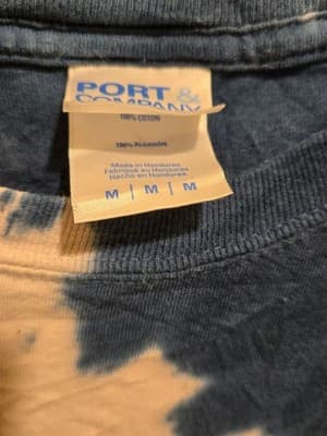 Port & Company T-Shirt Mens M Tie Dye Spiral Red White Blue Buffalove Crewneck - Thumbnail 2