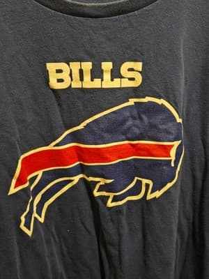 Majestic T-Shirt Mens 2XL Buffalo Bills Long Sleeve Navy Team Logo Crewneck - Thumbnail 2