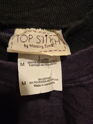 Top Stitch Crewneck Sweatshirt Womens M Purple Butterfly Embroidery Rhinestone - Thumbnail 2