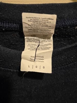 Gildan Sweatshirt Mens L Boston Crewneck Navy 50/50 Cotton Polyester Pullover - Thumbnail 2