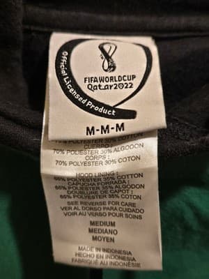 FIFA World Cup Mexico Hoodie Mens M Qatar 2022 Pullover Green Black Official - Thumbnail 2