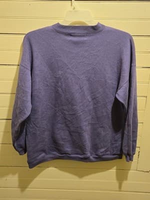 Gina Peters Sweatshirt Womens M Purple Embroidered Floral Crewneck Pullover - Thumbnail 3