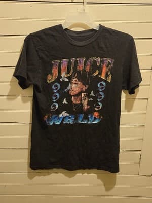 Juice WRLD T-Shirt Mens Black Short Sleeve Graphic Rap Tee Vintage Distressed - Image 1