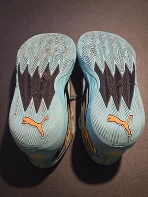 Puma Basketball Shoes Men's 7 Aqua Teal Yellow Athletic Lightweight Sneakers - Thumbnail 6