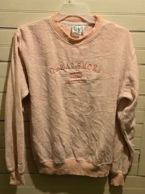 Surf Co Sweatshirt Unisex L Great Smoky Mountains Embroidered Pink Soft Crewneck - Image 1