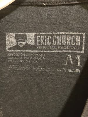 Eric Church T-Shirt Mens M 2017 Holdin My Own Tour Concert Graphic Black Faded - Thumbnail 2
