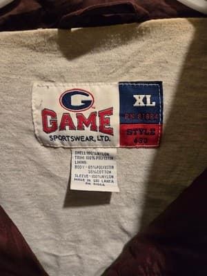 Game Sportswear Jacket Mens XL Maroon Black White Windbreaker ATA Embroidered - Thumbnail 2