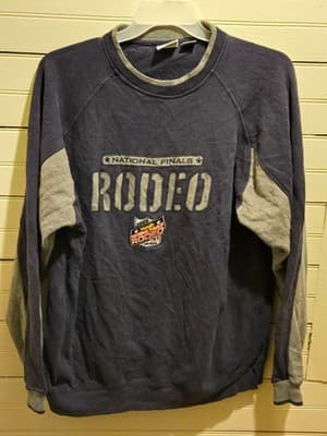 Main Gate Sweatshirt Mens XL 2005 National Finals Rodeo Navy Gray Crewneck - Image 1