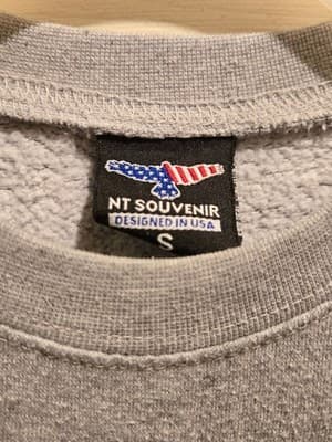 NT Souvenir Sweatshirt Mens S USA Washington DC Embroidered Crewneck Gray Flag - Thumbnail 2