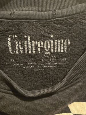 Graphic Crewneck Sweatshirt Men's XL Black Checkerboard Distressed Pullover Worn - Thumbnail 2