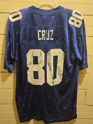 NFL Equipment Football Jersey Mens L Cruz 80 Blue OnField Nylon On back faded - Thumbnail 2