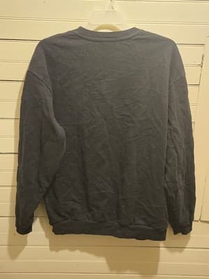 Graphic Crewneck Sweatshirt Men's XL Black Checkerboard Distressed Pullover Worn - Thumbnail 3