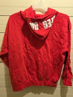 Lifeguard Hoodie Mens L Red Myrtle Beach Pullover Graphic Hooded Sweatshirt - Thumbnail 3