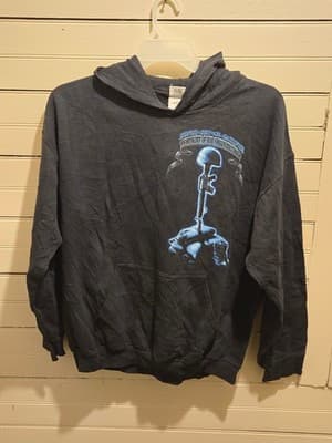 Mens L USMC Hoodie Veterans Memorial Fleece Pullover Black Graphic In Memory - Image 1