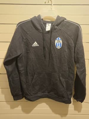 Adidas Hoodie Mens M AC Connecticut Soccer Pullover Hooded Sweatshirt Black - Image 1