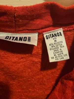 Gitano Cardigan Womens M Red V Neck Button Front Patch Pocket Lightweight Casual - Thumbnail 3