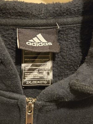 Adidas Hoodie Mens 2XL Toronto Raptors Navy Full Zip Hooded Fleece Sweatshirt - Thumbnail 3