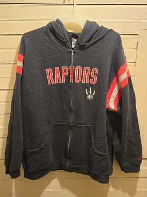 Adidas Hoodie Mens 2XL Toronto Raptors Navy Full Zip Hooded Fleece Sweatshirt - Image 1