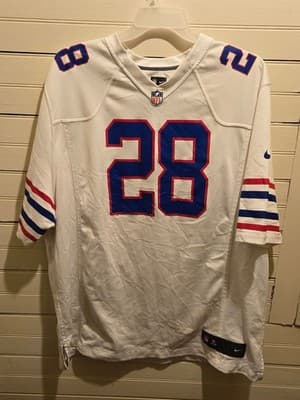 Nike Buffalo Bills Jersey Mens XXL Spiller 28 White On Field Short Sleeve NFL - Thumbnail 3