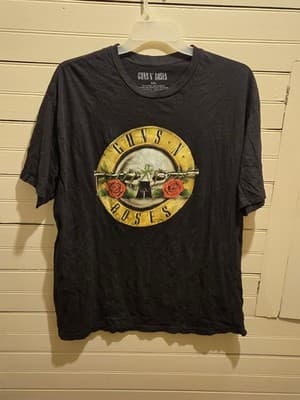 Guns N Roses T-Shirt Mens XXL Black Official Band Concert Graphic Rose Logo - Image 1