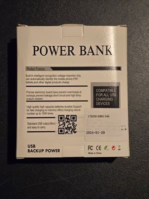 Power Bank Portable Charger Fast Adaptive Quick Charging USB Backup Black Slim - Thumbnail 2