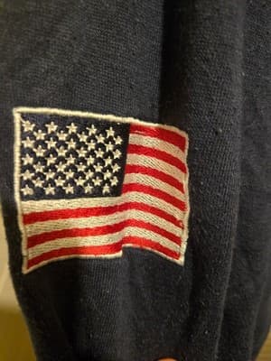 Bay State Apparel Sweatshirt Mens XXL Navy Boston Quarter Zip Flag Patch Fleece - Thumbnail 3