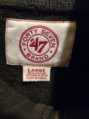 47 Brand Boston Bruins Men's Large 1/3 Zip Sweater W/ collar Black - Thumbnail 2