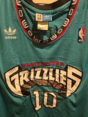 Adidas Vancouver Grizzlies Jersey Mens XXL Bibby 10 Hardwood Classics Teal - Thumbnail 4