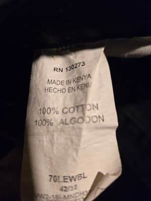 Men's Cargo Pants 42 32 Black 100% Cotton Utility Workwear Relaxed Fit - Thumbnail 3