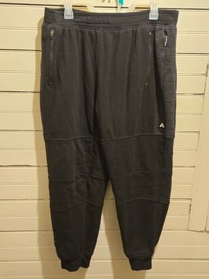 Airwalk Sweatpants Mens L Black Fleece Jogger Zipper Pockets Elastic Cuff Casual - Image 1