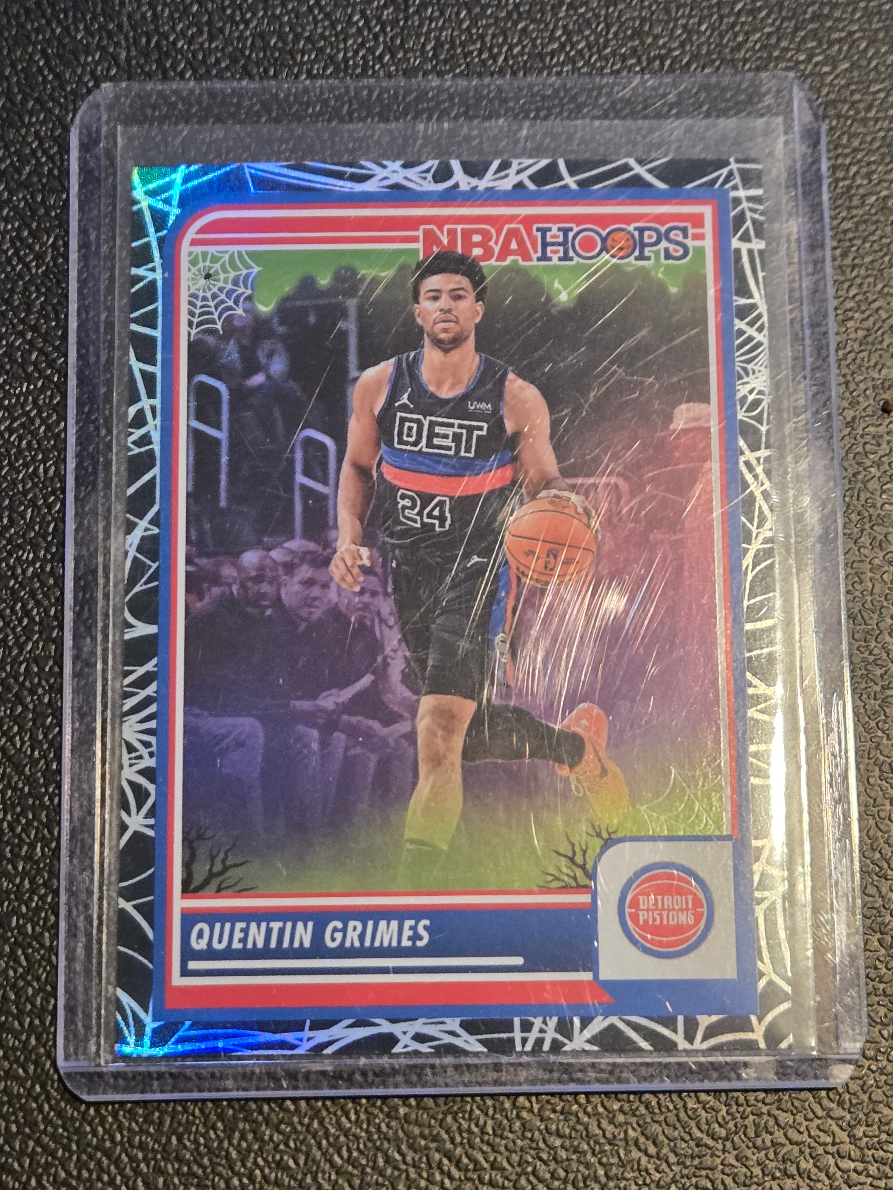 2023-24 Hoops Haunted Hoops #216 Quentin Grimes Holo Webs - Image 1