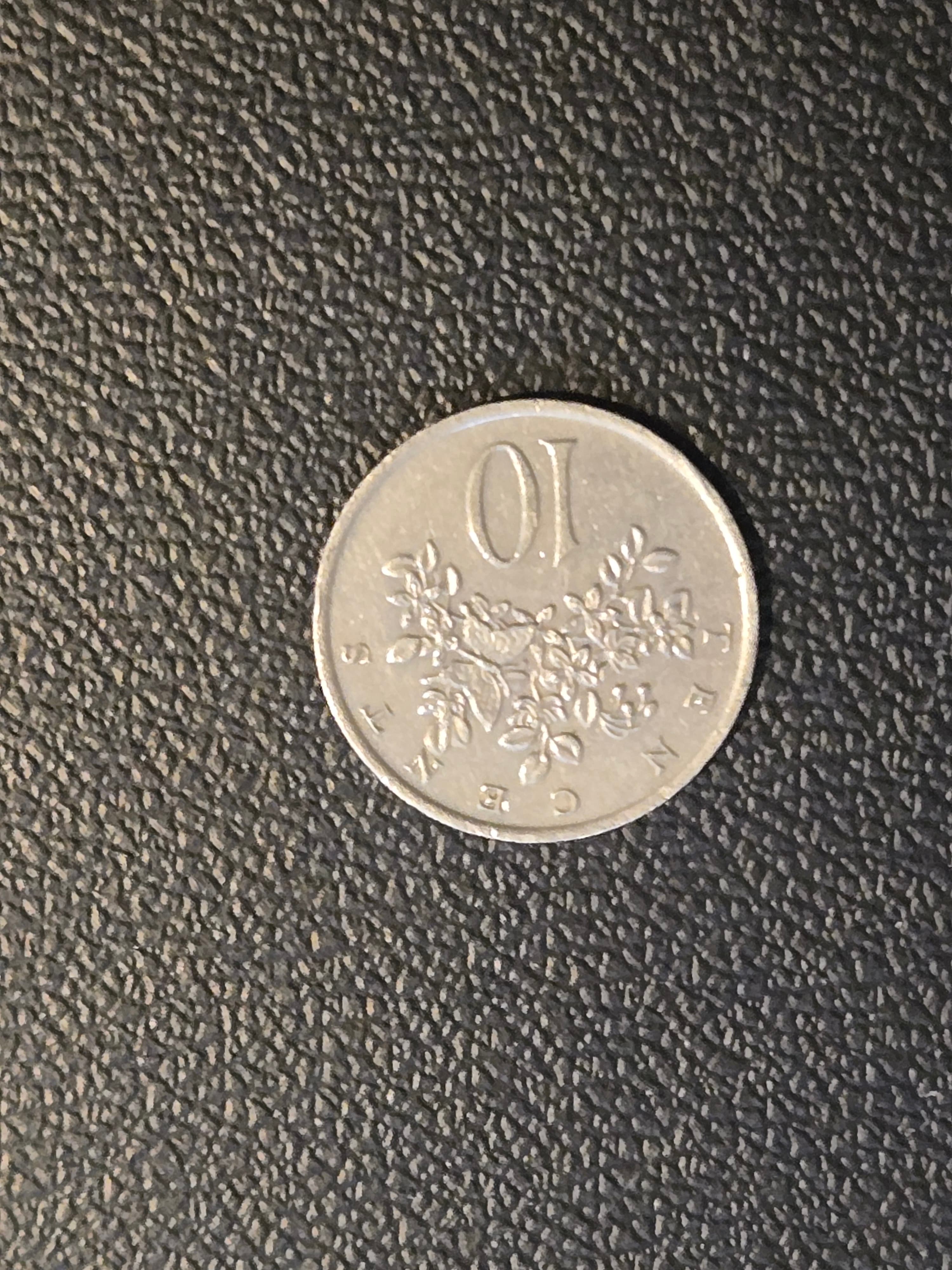 1977 Jamaica 10 Cents Nickel Plated Copper Coin, Uncirculated, Very Good - Thumbnail 2