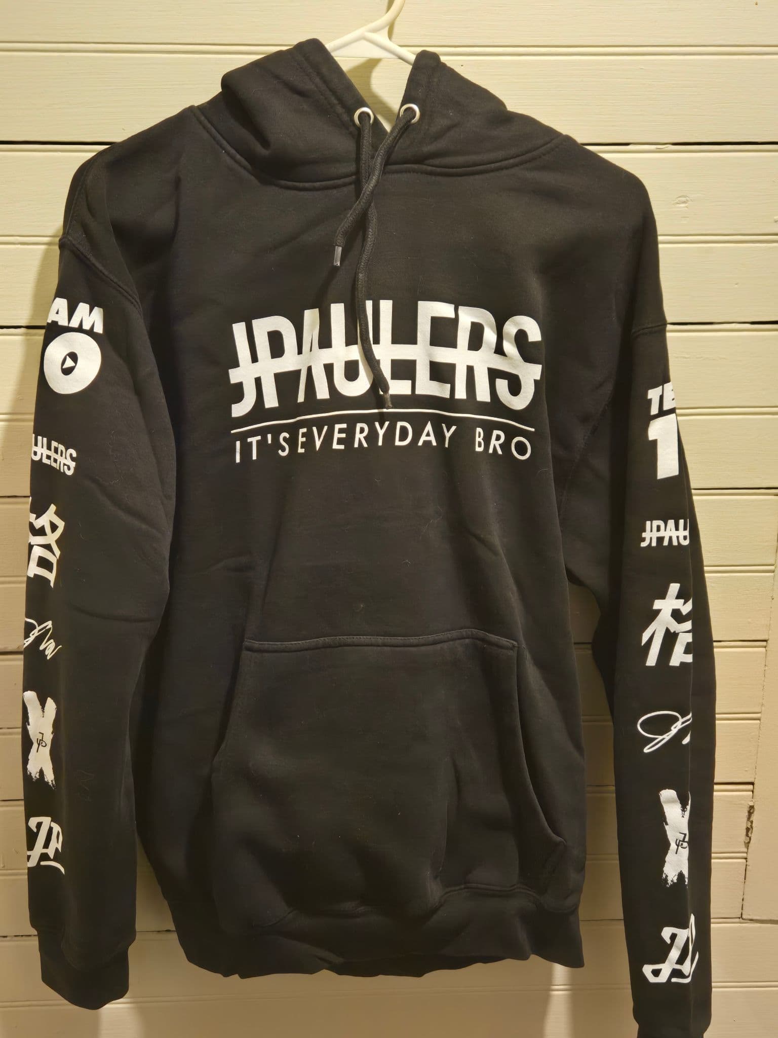 Jake Paul JPAULERS Hoodie Mens M Black Graphic Pullover Drawstring Team10 Logo - Image 1