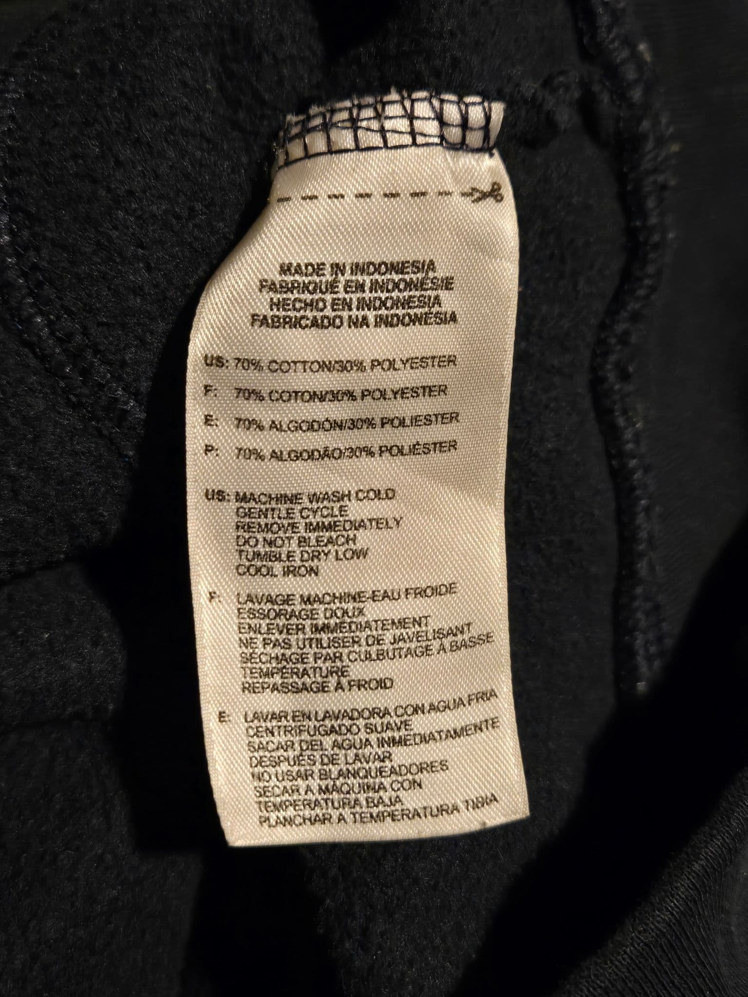 Adidas Hoodie Youth L Navy Blue Pullover Hooded Sweatshirt 3-Stripes Logo Pouch - Thumbnail 6